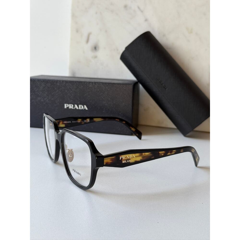 NEW Prada PR B07VD Black Tortoise Eyeglasses Frames - Picture 4 of 8